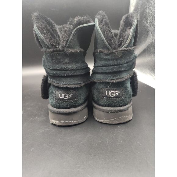 UGG Black Slouch Suede Sheepskin Boots Women’s Size 10 Style 1095701 - Picture 3 of 6